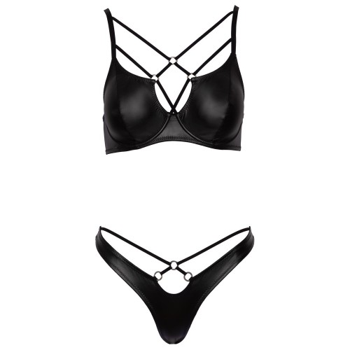 Cottelli Matte Black Bra Set 85b/l