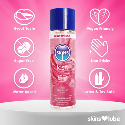 Skins Juicy Bubblegum Blast Water-Based Lubricant 130ml for Exciting Intimacy