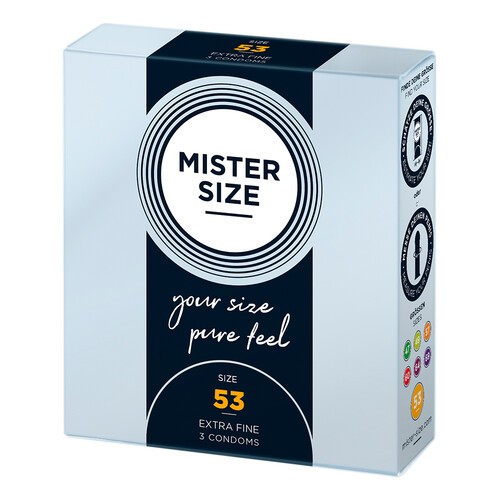 Condones Mister Size 53mm Tu Tamaño Pure Feel 3 Pack