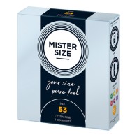 Condones Mister Size 53mm Tu Tamaño Pure Feel 3 Pack