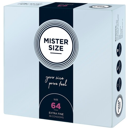 Condones Mister Size 64mm Paquete de 36