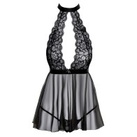 Babydoll Halter con Faldas Fluidas para Tallas S/M