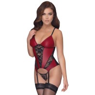 Cottelli Basque and Thong with Lace Medium