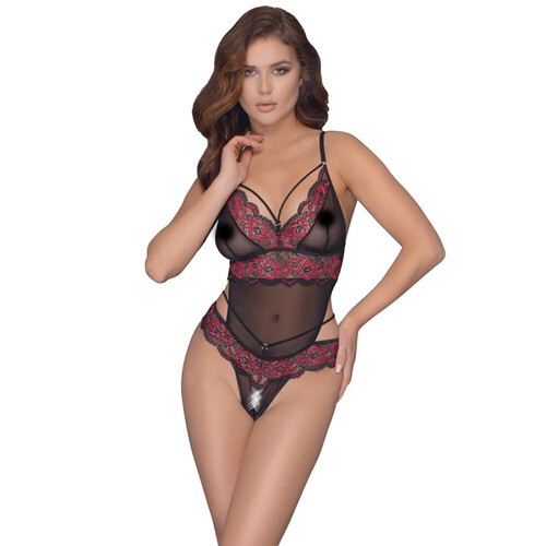 Cottelli Crotchless Body with Lace Seductive Lingerie