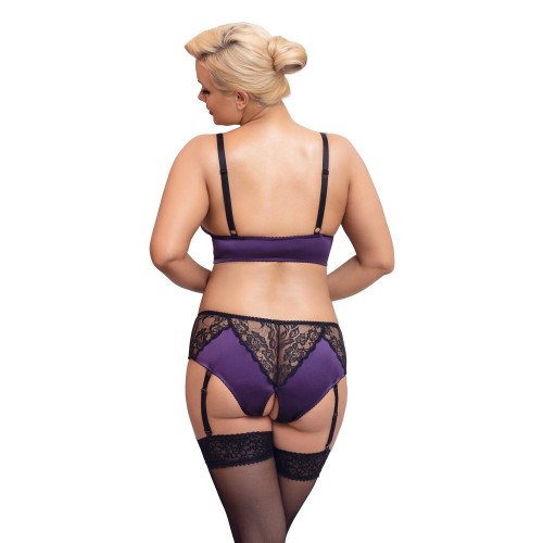 Conjunto de Bralette y Suspensor Crotchless Cottelli Curves XXXL