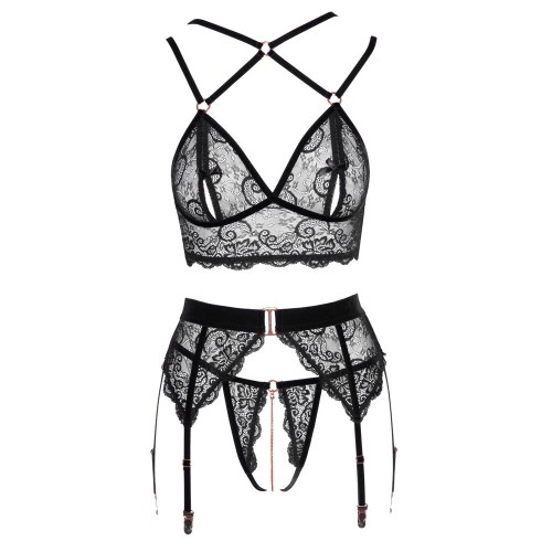 Abierta Fina Lacey Open Suspender Set Medium