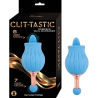 Masajeador Doble Recargable Clit-Tastic Rose Bud para Placer Supremo