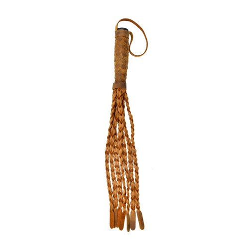 Medieval Braided Italian Leather Whip 15 Inch | Adult Toy