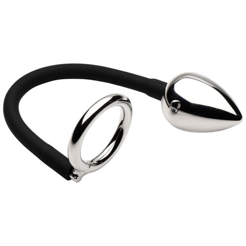 Master Series Tug Plug Aluminum Cock and Ball Ring | Dual Stimulation | Prostate Pleasure