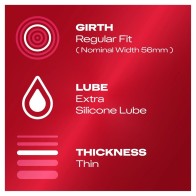 Condones Durex Thin Feel Ajuste Regular - Protección Estrecha