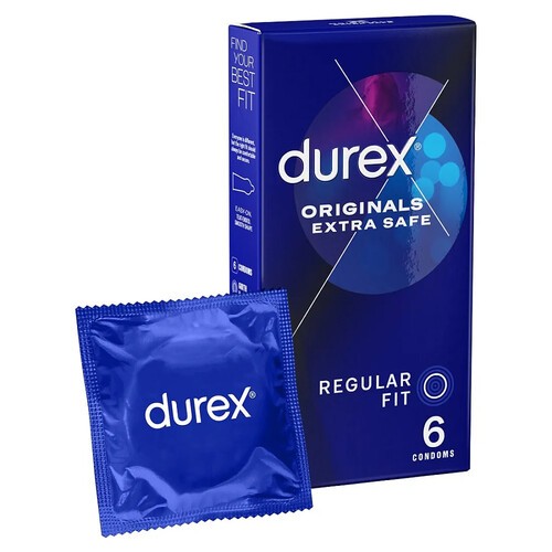 Condones Durex Extra Seguro Talla Regular Pack de 6