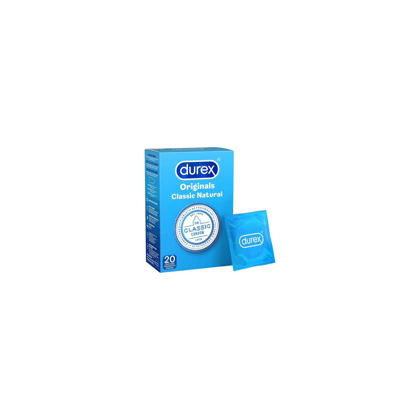 Durex Originals Classic Natural Condoms 20 Pack