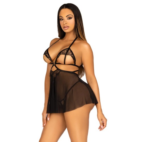 Conjunto de Babydoll y Panties Abiertos Leg Avenue para Estilo Seductor