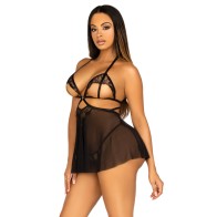 Conjunto de Babydoll y Panties Abiertos Leg Avenue para Estilo Seductor