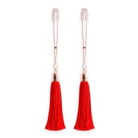 Bound Adjustable Nipple Clamps with Red Tassels