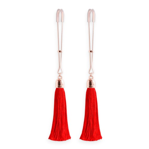 Bound Adjustable Nipple Clamps with Red Tassels