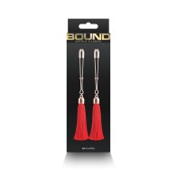 Pinzas para Pezones Ajustables Bound con Borlas Rojas