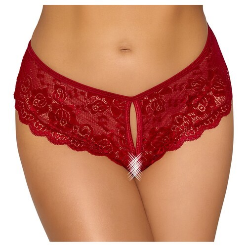 Cottelli Crotchless Panty Red Small