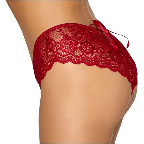 Cottelli Crotchless Panty Red Small