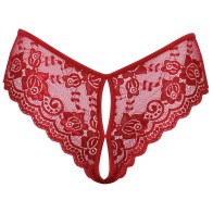 Cottelli Crotchless Panty Red Medium for Seductive Allure