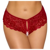 Cottelli Red Crotchless Panty for Glamorous Lingerie