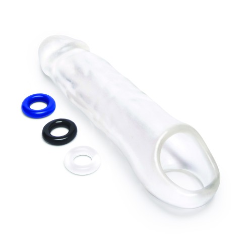 Extensor de Pene Transparente de 3 Pulgadas Size Up para Placer Mejorado